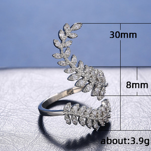 Anello Lungo con Design a Foglia, Elegante Anello da Dito per Donne - Product Image 5
