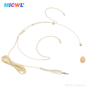 Nouveau Mini double oreille Beige <span class=keywords><strong>casque</strong></span> suspendu pour SK100 G2 G3 G4 ULX SLX BeltPack émetteur 3.5mm Jack TA4F TA3F prise MiCWL HM200 - Product Image 5