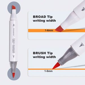 Outils de peinture professionnels de haute qualité, pour les artistes, pour le dessin, 24/48/72/120 couleurs, ensemble de marqueurs à double pointe avec sac en tissu - Product Image 5