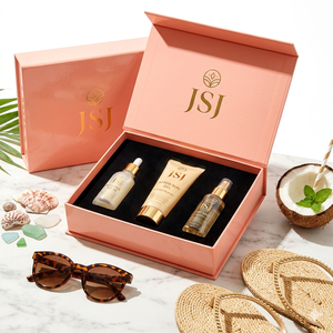 กล่องกระดาษสีแชมเปญทองหรูหราสำหรับชุดสปาสุดหรู บุด้วยผ้าซาติน บรรจุภัณฑ์กระดาษแข็งแข็งแรงสำหรับชุดของขวัญเพื่อสุขภาพ - Product Image 4