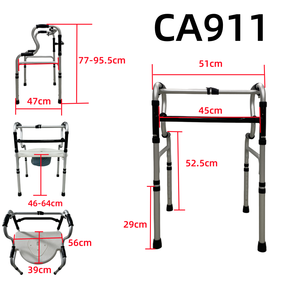 Andador Plegable 3 en 1 CAREME CA911, Marco <span class=keywords><strong>de</strong></span> Apoyo <span class=keywords><strong>para</strong></span> Caminar con Altura Ajustable, Silla <span class=keywords><strong>de</strong></span> <span class=keywords><strong>Ducha</strong></span> Multifuncional <span class=keywords><strong>para</strong></span> Personas <span class=keywords><strong>Mayores</strong></span>, 120 kg - Product Image 6