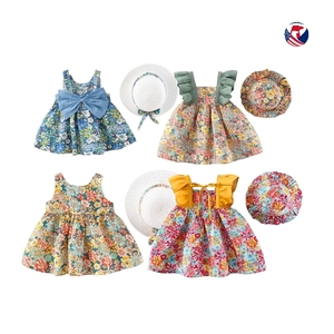 Ensemble <span class=keywords><strong>Vêtements</strong></span> Bébé Fille Tenue Mode Imprimé Floral Citron Pois Robe de Plage et Chapeau de Paille pour <span class=keywords><strong>Petites</strong></span> Filles 2 Pièces - Product Image 6