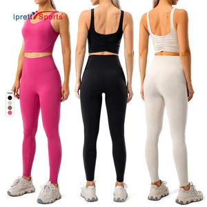 Yeni stil spor salonu bayanlar eğitim giyim kadın özel Logo spor takım elbise yumuşak nefes Yoga setleri