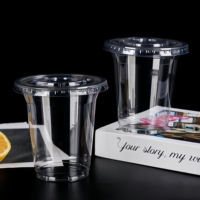 Gobelets en PET pour boissons glacées, forme rigide, haute durabilité, logo personnalisé imprimé, tailles variées, large application, gobelets à jus
