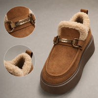 Bottes d'hiver pour femmes, doublées de fausse fourrure, plateforme de 4,5 cm, confortables, tendance, couleur personnalisée, logo, boîte à chaussures, fabrication en usine