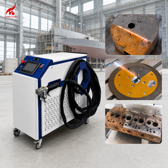 CKMACHINE 3000W Water Cooling Compact Handheld Pulse Machine Laser Sander for Wood Stone Portable Shipbuilding Maintenance New