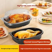 Boîtes à lunch jetables en plastique de qualité alimentaire anti-buée pour poulet rôti, canard rôti, pigeon bébé - Respectueuses de l'environnement, non toxiques