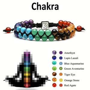 Crystal <b>Bracelet</b> Double Layer Handmade Woven <b>Rope</b> Bohemian Style Color Blocking Everyday Wear Women's Jewelry - Product Image 5