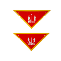Dingfei personnalisé rouge jaune haute visibilité symboles d'alerte en PVC réfléchissants Mines avertissement panneau de danger
