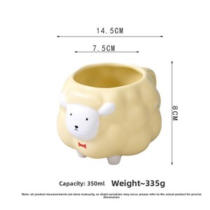 Taza de Oveja Adorable Resistente <span class=keywords><strong>a</strong></span> Altas Temperaturas, Apta para Microondas, con Asa, para Beber en Casa, para el <span class=keywords><strong>Desayuno</strong></span>, Regalo de <span class=keywords><strong>Cumpleaños</strong></span> para Niñas - Product Image 5