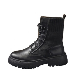 Bottes courtes à lacets pour femmes, style western, à bout fermé, à semelle épaisse et talon large, pour l'été et l'automne – Meilleures ventes - Product Image 1