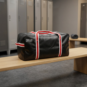 Large Capacity Black <b>White</b> <b>Tarpaulin</b> Waterproof Duffel Bag Zipper Closure Travel Sports Storage Adjustable Handles - Product Image 3