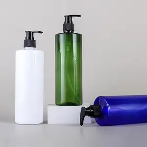 Garrafa de shampoo verde com etiqueta personalizada, garrafa de plástico vazia para lavar as mãos, garrafa de 250 ml, 8,34 onças e branco