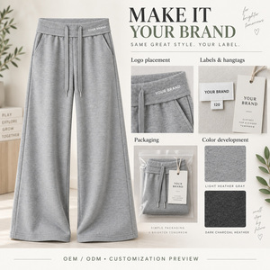 <span class=keywords><strong>Pantaloni</strong></span> Larghi per Bambine Personalizzati OEM, <span class=keywords><strong>con</strong></span> Coulisse in Vita e <span class=keywords><strong>Tasche</strong></span> <span class=keywords><strong>Laterali</strong></span>, in Maglia Morbida, 2 Colori, Taglie 120-170 - Product Image 4