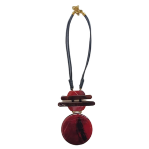 Collier Pendentif Bohème Géométrique avec Pierre Rouge Naturelle et Fermoir Plaqué Or, Chaîne pour Femme, Idéal Cadeau Bijou - Product Image 2