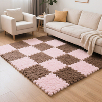 Tapis de sol puzzle en mousse avec surface en peluche pour chambre de bébé-Tapis EVA imbriqué pour aire de jeu et de repos