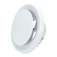 Diffuseur de plafond rond réglable en ABS avec clips à ressort et raccordement de conduit circulaire pour l'alimentation en air frais