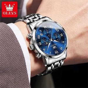 <span class=keywords><strong>Montre</strong></span> OLEVS 5529 pour homme, luxe, quartz, acier inoxydable, étanche, chronographe, phase de lune, calendrier, lumineuse, décontractée, pour affaires - Product Image 2