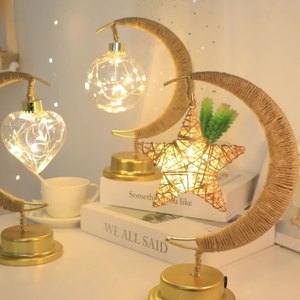 ไฟตกแต่ง LED แบตเตอรี่รูปพระจันทร์และดาว โคมไฟตั้งโต๊ะ ไฟตกแต่งโต๊ะ - Product Image 3