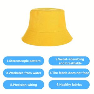 Printed Bucket Oem Factory Outdoor Sun Protection Fisherman Reversible Men Women Cotton <b>Hats</b> With Custom Logo - Product Image 3