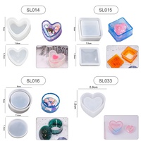 Boîte de rangement de vente chaude moule en silicone boîte de rangement en forme de coeur moule en résine avec couvercle