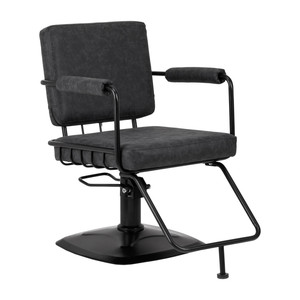 Gabbiano Katania Loft vecchia pelle reclinabile sedia in pelle sintetica nero salone mobili per negozio di barbiere - Product Image 1