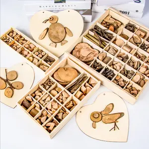 Jeu ouvert pièces en vrac bricolage Nature bois artisanat bois Art manuel branche Puzzle créativité bois Puzzle pour enfants