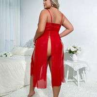 Haute qualité dentelle sangle Chemise chemise de nuit élégant Sexy longue grande taille chemise de nuit Sexy Lingerie pour les femmes