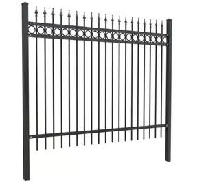 Fournisseur de la Chine Panneau de clôture en fer forgé en métal noir de haute qualité 8ft * 6ft à vendre