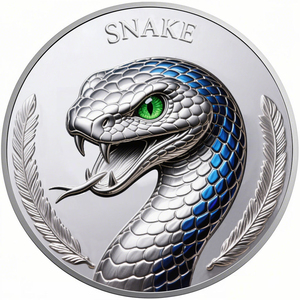 Đồng xu kỷ niệm năm Rồng 1oz bạc nguyên chất .999, thiết kế nổi 3D, phủ màu UV, bán buôn trực tiếp từ nhà máy, số lượng đặt hàng tối thiểu thấp - Product Image 1