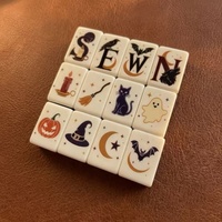 Fichas de Mahjong Acrílicas de 3 Capas con Temática de Halloween, 36 mm (1.42"x0.98"x0.53") con Jokers, Vientos y Dragones, Juego Personalizado OEM