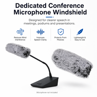 Pare-vent en mousse pour microphone de conférence, réduit le bruit du vent, améliore la clarté de la parole pour les réunions, les podiums et les présentations