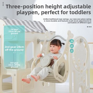 Tente de jeu pliable pour enfants avec toboggan et balançoire, château de princesse d'intérieur pour bébés garçons et filles, jouet durable - Product Image 4