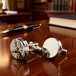 カフスボタンメーカー卸売空白真鍮カスタマイズスーツシャツカフスボタンカスタムロゴ - Product Image 2