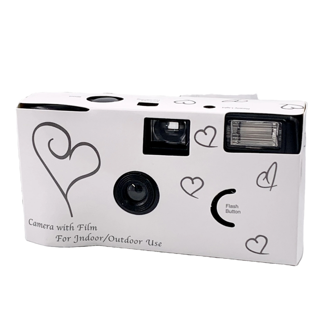 Love White Wedding Disposable Camera 35MM Pack Boda 18-Exposure Film Camera with Color Films Single Use Camera