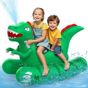 Flotador inflable de dinosaurio con rociador de agua para niños, para jugar en el agua al aire libre en verano - Product Image 1