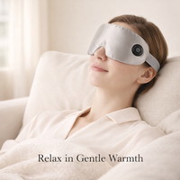 Máscara Ocular Calefactable, Compresa Ocular Cálida Inalámbrica para Ojos Secos, Bloqueo de Luz, Batería de 1000 mAh y Funda Lavable para Hombres y Mujeres