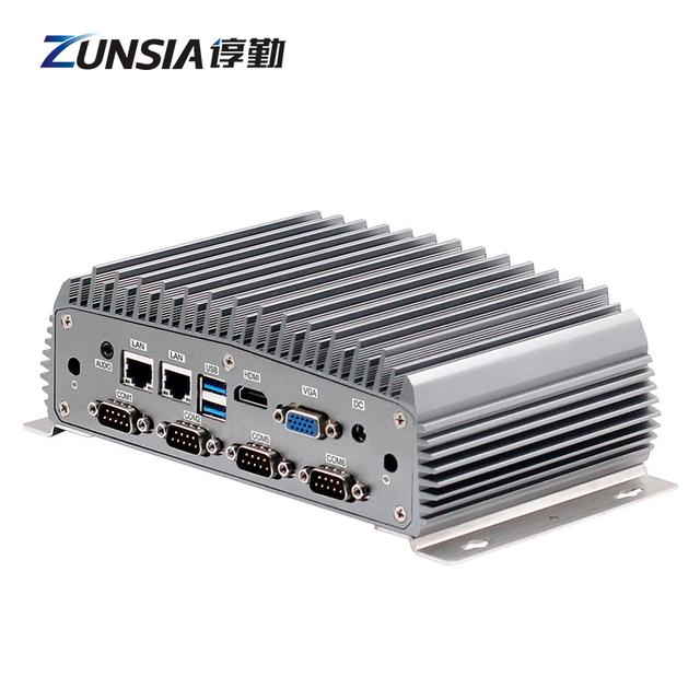 Embedded Fanless Pc 2 Lan 6COM Intel 8th Gen Gemini Lake Celeron J4125 DDR4 12GB 256GB 6*USB X86 Embedded Industrial Mini PC