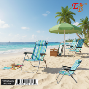 Set di 6 Sedie da Spiaggia Pieghevoli con Telaio in Alluminio e Tessuto Oxford 22x29x37,5 Pollici per Campeggio, Viaggi, Pesca e Attività all'Aperto - Product Image 5