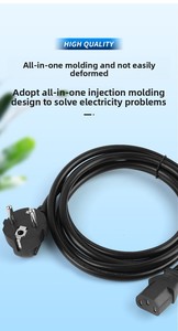 Cable de alimentación de enchufe C13, 220V, estándar europeo, núcleo de alambre de cobre puro extendido, de carcasa de PVC Material, cable de alimentación de seguridad macho/hembra - Product Image 6