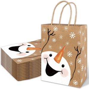 Bolsas de Papel Kraft Reciclables Ecológicas Personalizadas para Boutique Navideña, con Asas Retorcidas, para Empaque de Velas, Navidad - Product Image 1