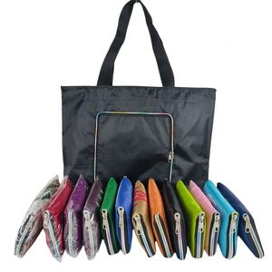 Sacs de courses personnalisés en gros X418 avec logos, sacs d'épicerie pliables, sacs fourre-tout portables en Oxford imperméables avec logo imprimé sur mesure - Product Image 2