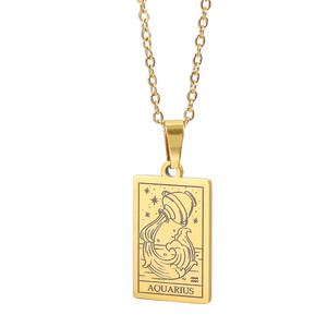 Collier tendance avec pendentif signe astrologique en acier inoxydable et laiton pour femmes et hommes, idéal pour les fêtes - Product Image 5
