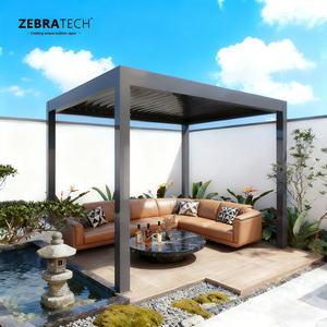 Pergola motorisée en aluminium avec revêtement en poudre écologique, certifiée CE, pour jardin extérieur, <span class=keywords><strong>terrasse</strong></span> et abri de voiture, protection solaire - Product Image 3