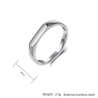 Modischer Eleganter Geometrischer Siegelring Edelstahl 18K Vergoldet Pinky-Ring Schmuck Geschenk Unisex