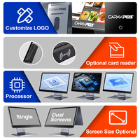 Terminal de point de vente Windows OEM 15,6 pouces tout-en-un, corps ultra-fin en aluminium, double écran pour supermarché, design moderne, système de point de vente