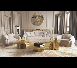 Italian Style Modern Light Luxury Elegant High End Design Premium <b>Materials</b> Living Room Furniture Soleil - Product Image 4