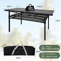 Tables pliantes d'extérieur personnalisées, légères, portables, en aluminium, pour le jardin, le pique-nique, le barbecue, la plage, le camping, avec sac de transport