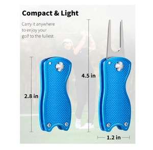 Outil de réparation de divots de golf Usa Mairun pour golfeurs, pliable, en métal, pour l'alignement du put, marqueur de balle, poignée robuste en alliage d'aluminium - Product Image 6