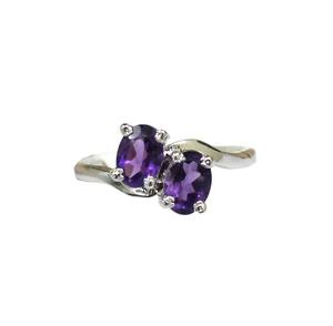 92.5 argent Sterling naturel violet améthyste à facettes forme ovale pierre précieuse à la main belle bague en gros - Product Image 1
